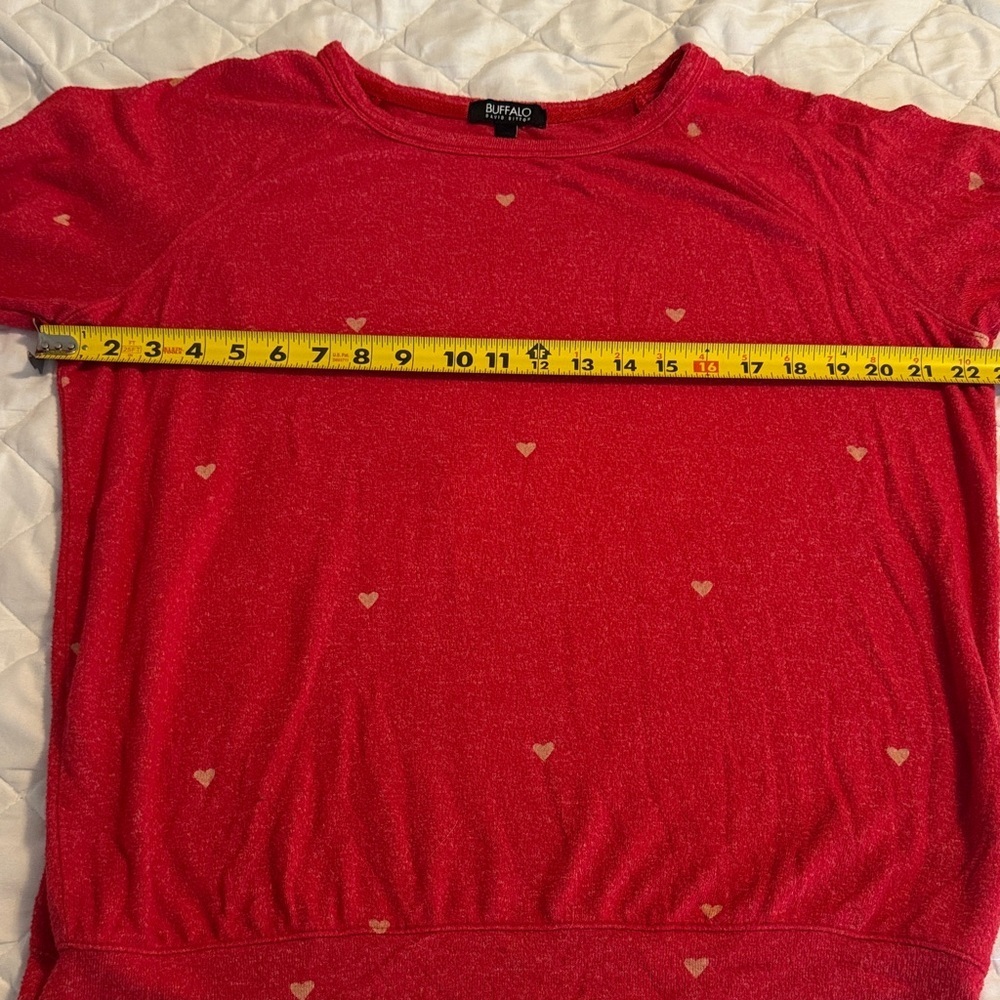 Buffalo David Bitton Valentines Day Red Sweater with Heart Accents - Picture 5 of 5